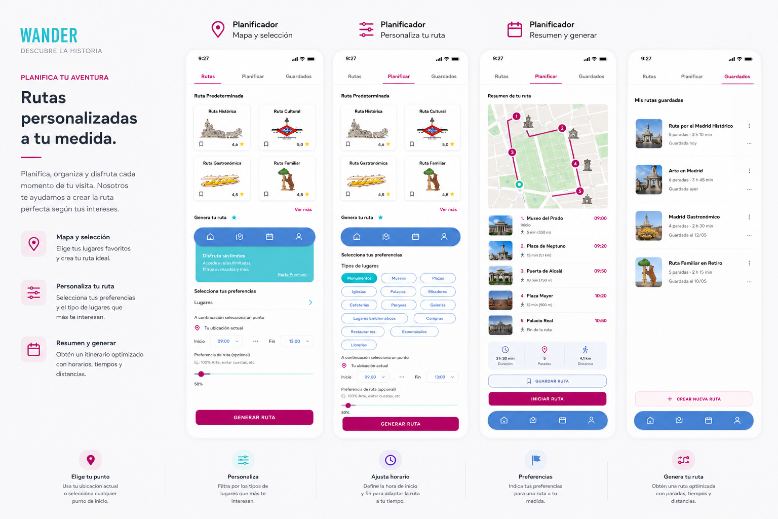 Wander — Planificador de rutas personalizadas